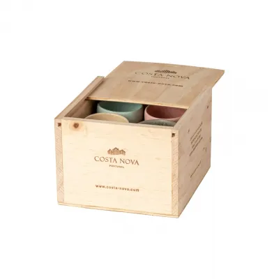 Arenito Multicolor Gift Box 8 Espresso Cups 3 1/2" x 3 1/2" H2 1/2"
