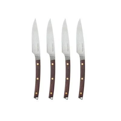 Steak Knives Collection Vintage Matte Set 4 Rosewood Steak Knives 9'' T0.01''