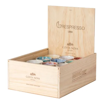 Grespresso Multicolor Wooden Box 24 Lungo Cups 14.5'' X 11.25'' H5.5''