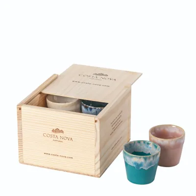 Grespresso Multicolor Gift Box 8 Espresso Cups 6.5'' x 6'' H4.5''