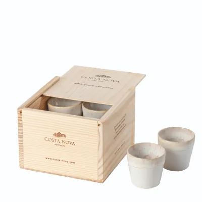 Grespresso White Gift Box 8 Espresso Cups 6.5'' x 6'' H4.5''