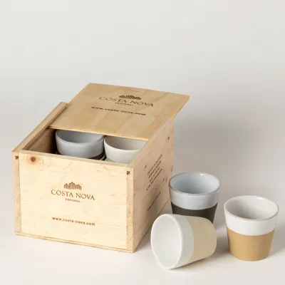Grespresso Nature White Gift Box 8 Espresso Cups Box: 6 5/8" x 6 1/8" H4 1/2"