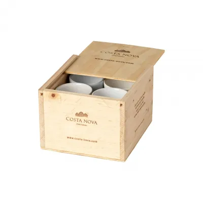 Grespresso Nature White Gift Box 8 Espresso Cups Box: 6 5/8" x 6 1/8" H4 1/2"