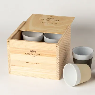 Grespresso Nature White Gift Box 8 Lungo Cups Box: 7 3/4" x 7 5/8" H5 5/8"