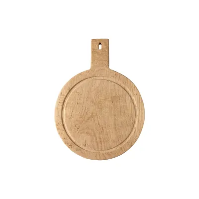 Plano Oak Wood Round Cutting/Serving Board With Handle 15.75'' X 11.75 H1