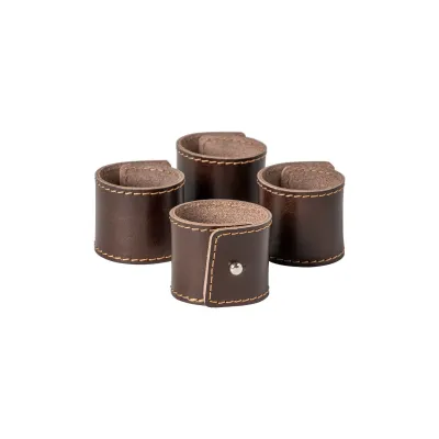 Brown Set of 4 Napkin Rings D2'' H1.7''