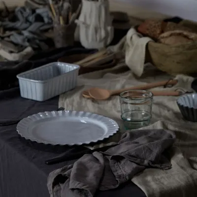 Maria Dusk Grey Table Cloth 100% Linen 69'' X 98.5''