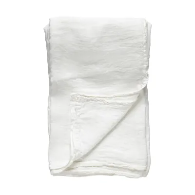 Maria Chalk White Table Cloth 100% Linen 69'' X 98.5''