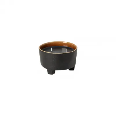 Riviera Candles Black Terra Footed Bowl Soy Wax Candle D4 5/8" H2 3/4" | 10 7/8 Fl Oz