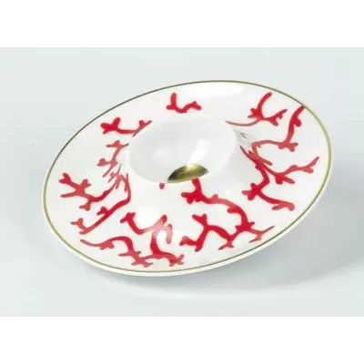 Cristobal Red Egg Cup On Tray Diam 4.5 in