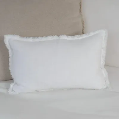 Provence, White, Fringe 13" x 19" Pillow