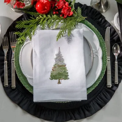 Snowy Pine, White (Multi) 20" Square Napkin
