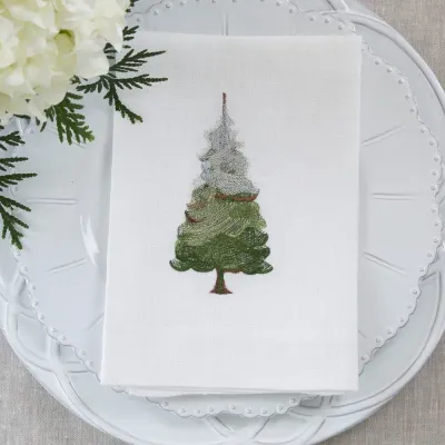 Snowy Pine, White (Multi) 20" Square Napkin
