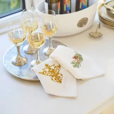 Fall Sprig White (Multi) Large Napkin