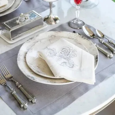 Hemstitch Grey Placemat