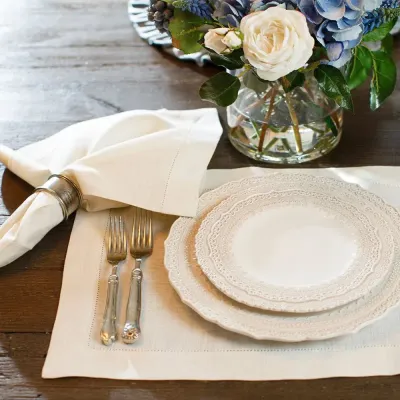 Hemstitch, Cream 14" x 20" Placemat