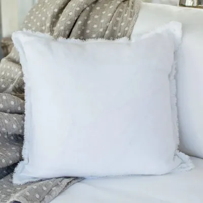 Provence, White, Fringe, Filled 20" x 20" Throw Pillow