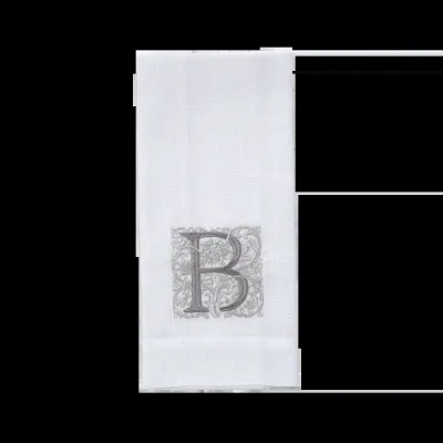 Monogram B Hand Towel White (Taupe)