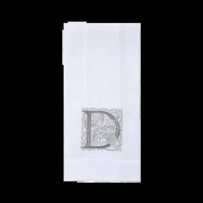 Monogram D Hand Towel White (Taupe)