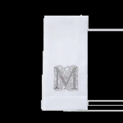 Monogram M Hand Towel White (Taupe)