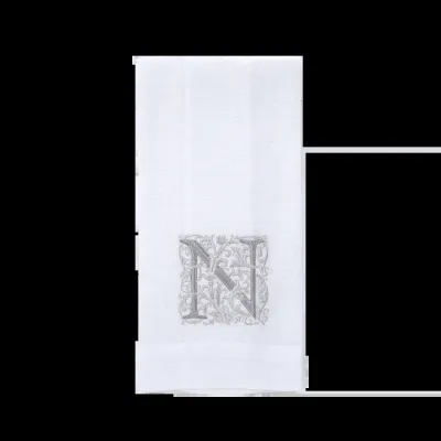 Monogram N Hand Towel White (Taupe)