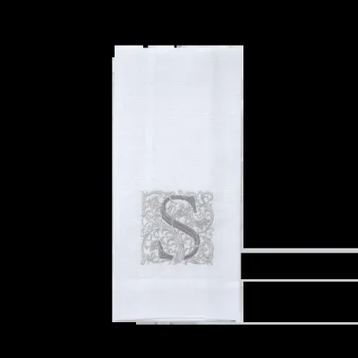 Monogram S Hand Towel White (Taupe)