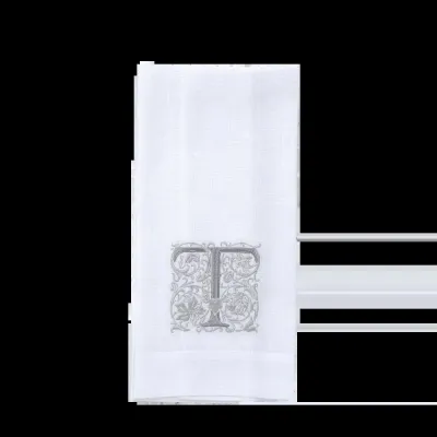 Monogram T Hand Towel White (Taupe)