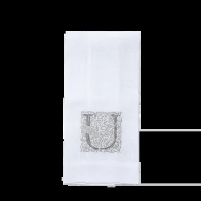 Monogram U Hand Towel White (Taupe)
