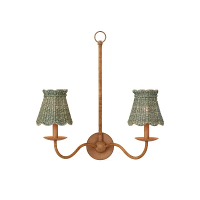 Annabelle Light Teal Tapered Chandelier Shade