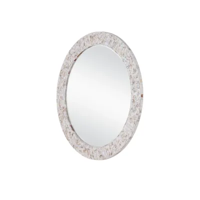 Uma Mother of Pearl Round Mirror