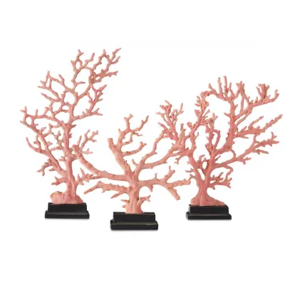 Red Coral Branches Large Set of 3