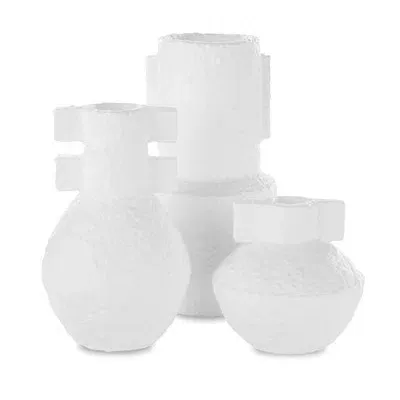 Aegean White Vase Set of 3