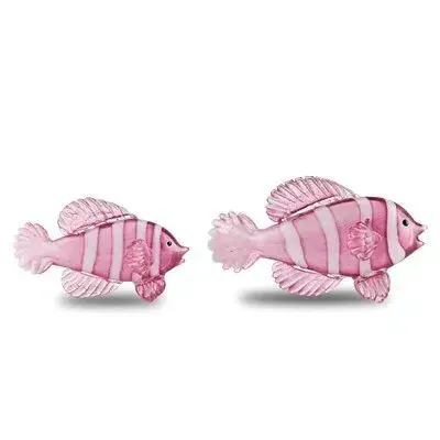 Rialto Magenta Glass Fish Set of 2