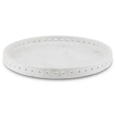 Freya White Marble Large Tray