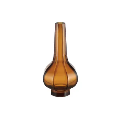 Amber & Gold Peking Stem Vase