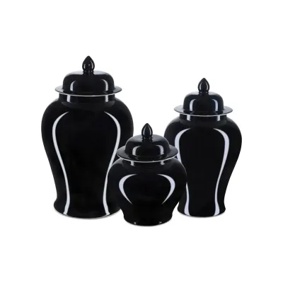Imperial Black Medium Temple Jar