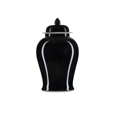 Imperial Black Large Temple Jar