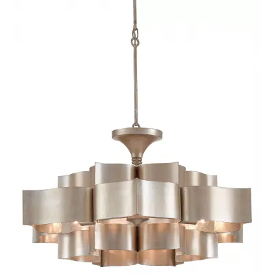 Grand Lotus Silver Large Chandelier