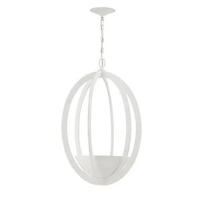 Eclipse 2-Light Contemporary White Oval Chandelier