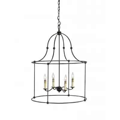 Fitzjames Black Large Lantern Pendant