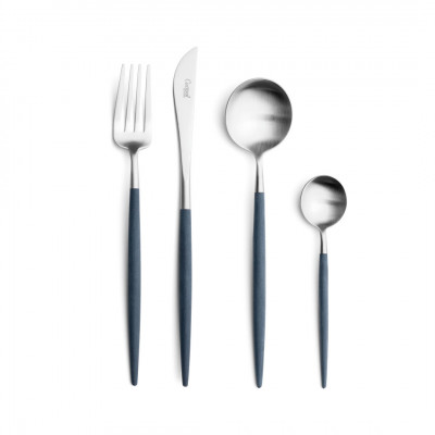Goa Blue Handle/Steel Matte Chopstick Set 8.9 in (22.5 cm)