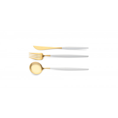 Goa White Handle/Gold Matte Chopstick Set 8.9 in (22.5 cm)