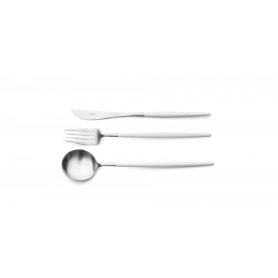Goa White Handle/Steel Matte Chopstick Set 8.9 in (22.5 cm)