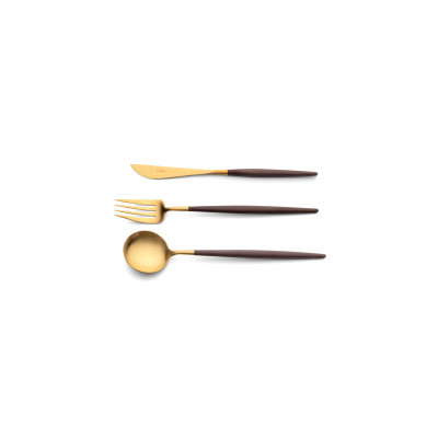 Goa Brown Handle/Gold Matte Chopstick Set 8.9 in (22.5 cm)