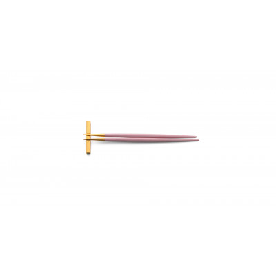 Goa Pink Handle/Gold Matte Chopstick Set 8.9 in (22.5 cm)