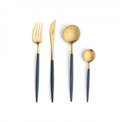Goa Blue Handle/Gold Matte Chopstick Set 8.9 in (22.5 cm)