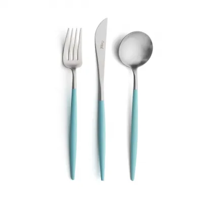 Goa Turquoise Handle/Steel Matte Chopstick Set 8.9 in (22.5 cm)