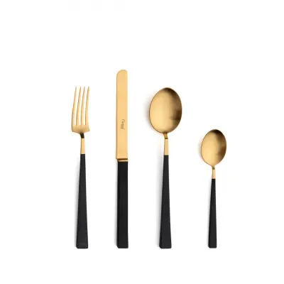 Kube Black Handle/Gold Matte Flatware