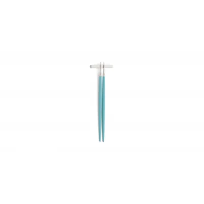 Goa Matte Steel/Turquoise Handle Chopstick Set 8.9 in (22.5 cm)