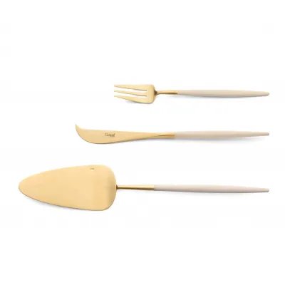 Goa Ivory Handle/Gold Matte Chopstick Set 8.9 in (22.5 cm)